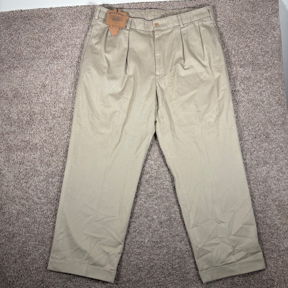 Bills Khakis Mens 40 Original Twill Pleated Cuffed Relaxed Fit Pants USA Khaki